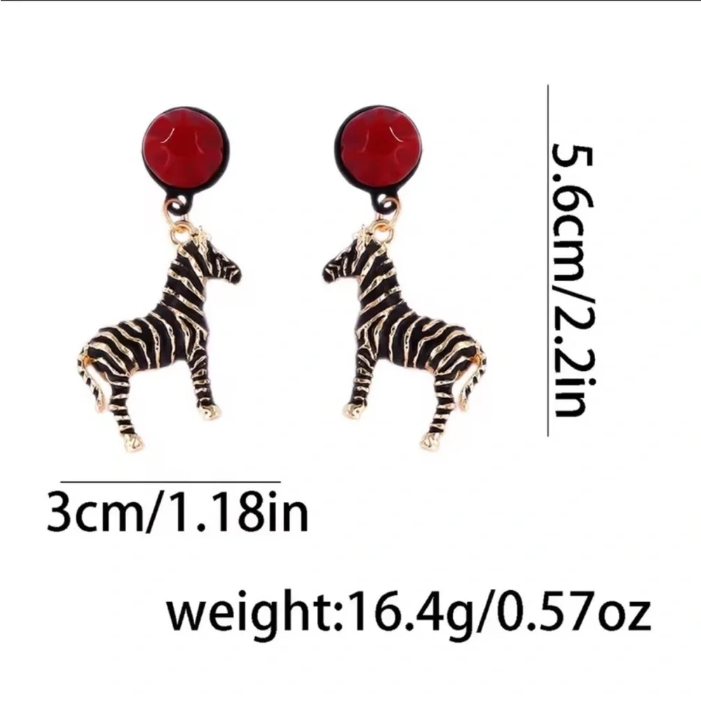 Maison Zebra Rouge Sculptural Enamel Safari Earrings